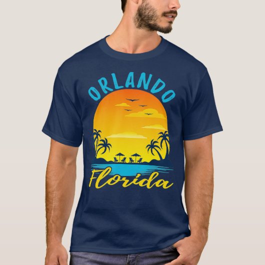 T-shirt Orlando Florida Sunset Beach Palm Trees Océan (Devant)
