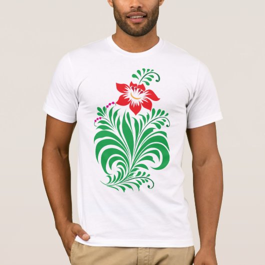 T-shirt Ornamental Floral Flower Design – Elegant (Devant)