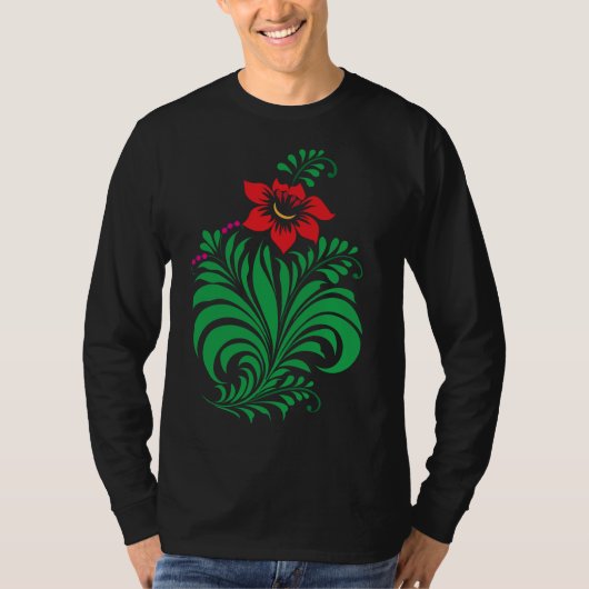 T-shirt Ornamental Floral Flower Design – Elegant (Devant)