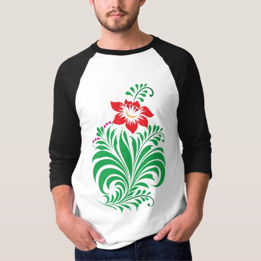 T-shirt Ornamental Floral Flower Design – Elegant (Devant)