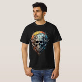 T-shirt Ornate Cosmic Skull Gothic Baroque Mandala  (Devant entier)