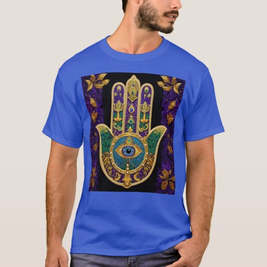 T-shirt Ornate Gold Troisième Oeil Hamsa (Devant)