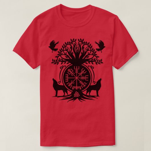 T-shirt Ornement de la boussole viking Vegvisir (Design devant)