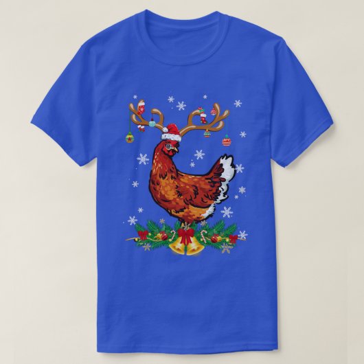 T-shirt Ornement de lumières de poulets de poulet amusant (Design devant)