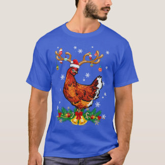 T-shirt Ornement de lumières de poulets de poulet amusant