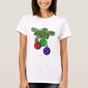 T-shirt Ornements Colorés pour l'Arbre de Noël