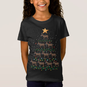 T-Shirt Ornements d'âne Noël Arbre de Noël Mignons Animaux