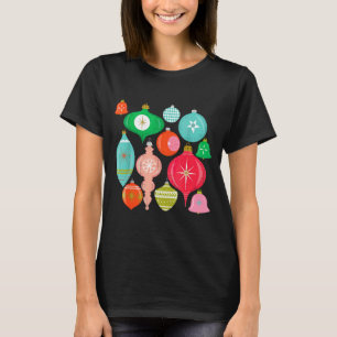 T-shirt Ornements de Noël Rétro Moderne du Milieu du Siècl