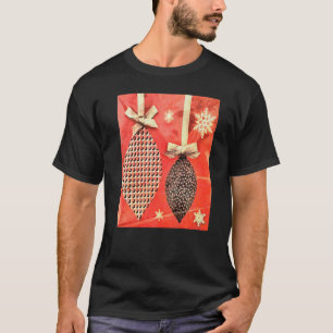 T-shirt Ornements de Noël suspendus peints avec fantaisie