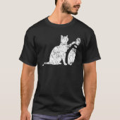T-shirt Ornery Alley Chat Tipping Bowling Pin Funny Équipe (Devant)