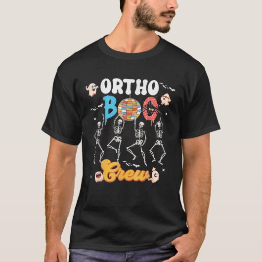 T-shirt Ortho Orthopédique Halloween Boo Crew Dance Skelet (Devant)