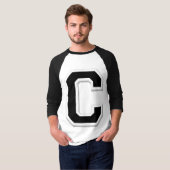T-shirt Orthographiez-le chemise noire initiale de (Devant entier)