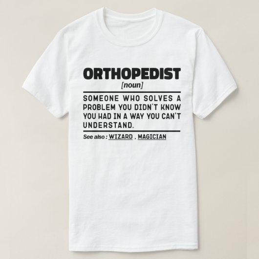 T-shirt Orthopédiste Noun Chiropracteur Assistant Employé (Design devant)