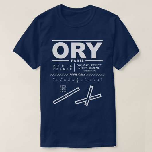 T-shirt ORY de l'aéroport de Paris Orly (Design devant)