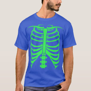T-shirt Os de squelette vert Halloween