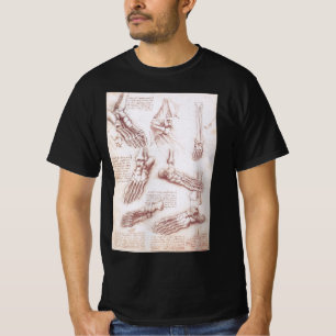 T-shirt Os des du pied selon l'anatomie humaine de Léonard