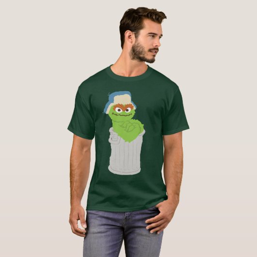 T-shirt Oscar the Grouch Trash Can Lean (Devant entier)