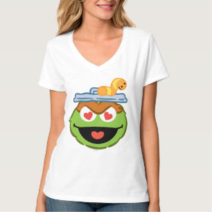 T-shirt Oscar Visage Souriant aux Yeux en Forme de Cœur