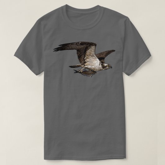 T-shirt Osprey Holding Fish Color Print (Design devant)