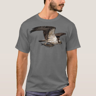 T-shirt Osprey Holding Fish Color Print