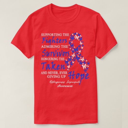 T-shirt Ostéogénèse Sensibilisation Imperfecta À L'Appui D (Design devant)