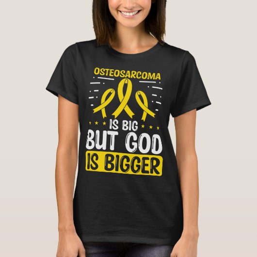 T-shirt Osteosarcoma Awareness God Bone Cancer Ribbon (Devant)