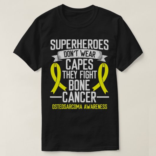 T-shirt Osteosarcoma Awareness Yellow Ribbon Fighter Bone (Design devant)