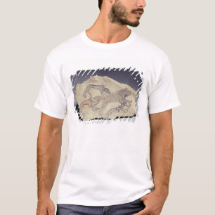 T-shirt Ostracon dépeignant un chien chassant une hyène