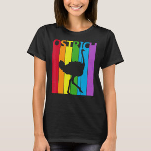 T-shirt Ostrich arc-en-ciel mignon