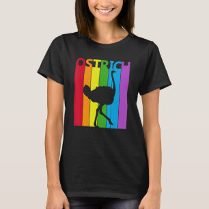 T-shirt Ostrich arc-en-ciel mignon