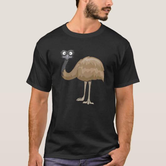 T-shirt Ostrich Bird  Cute Birds Animal  Graphic (Devant)
