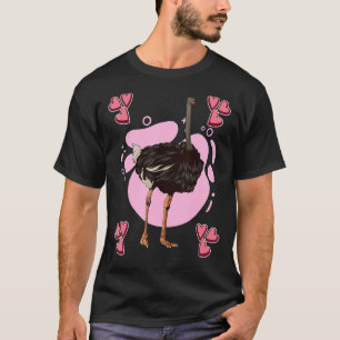 T-shirt Ostrich Coeur Design Oiseau Stuff Ostriches