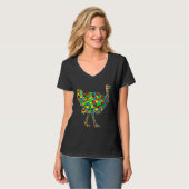 T-shirt Ostrich Funny Puzzle Animaux Sensibilisation sur l (Devant entier)