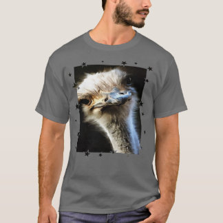 T-shirt Ostrich Geeky Avec Frontière Artistique