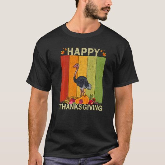 T-shirt Ostriches Retro Graphic Family Matching Thanksgiv (Devant)