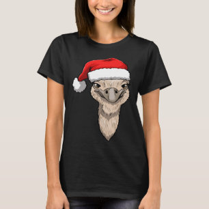 T-shirt Ostritch Head Père Noël Drôle Femmes Amour Animal 