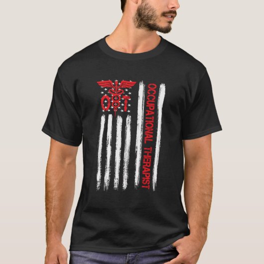 T-shirt Ot ergothérapie American Flag Therapist Mo (Devant)