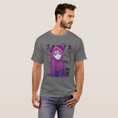 T-shirt Otaku 90S mignonne Anime Girl Avec Fox Oars Japon (Devant entier)