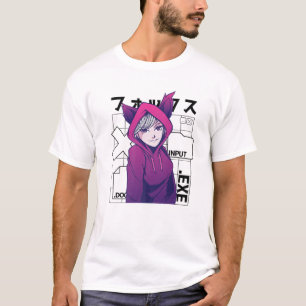 T-shirt Otaku 90S mignonne Anime Girl Avec Fox Oars Japon