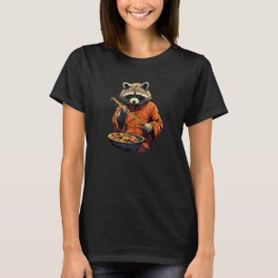 T-shirt Otaku Raccoon Mange Japonais Nourriture Nouilles R
