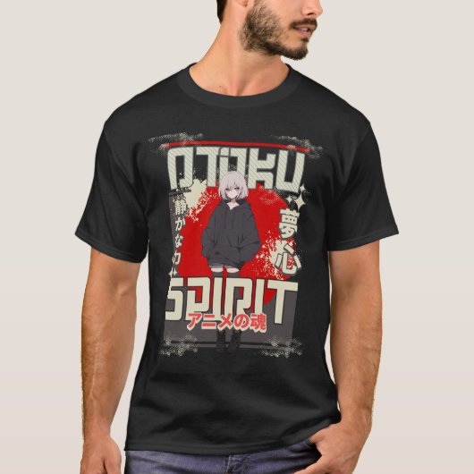 T-shirt Otaku Spirit Anime Aesthetic Design (Devant)