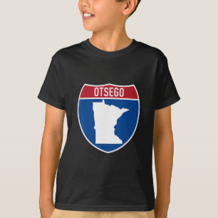 T-shirt Otsego Minnesota carte route autoroute panneau sou