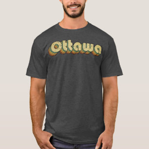 T-shirt Ottawa Vintage Typographie arc-en-ciel les années