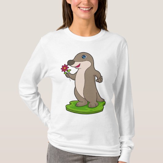 T-shirt Otter à fleurs (Devant)