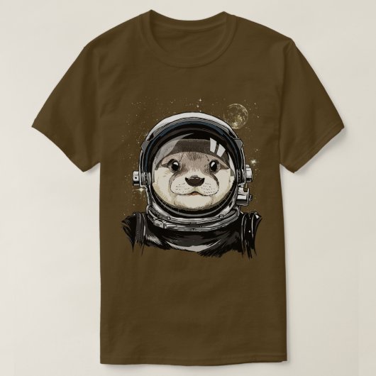 T-shirt Otter Astronaut Exploration spatiale Astronomie Lo (Design devant)