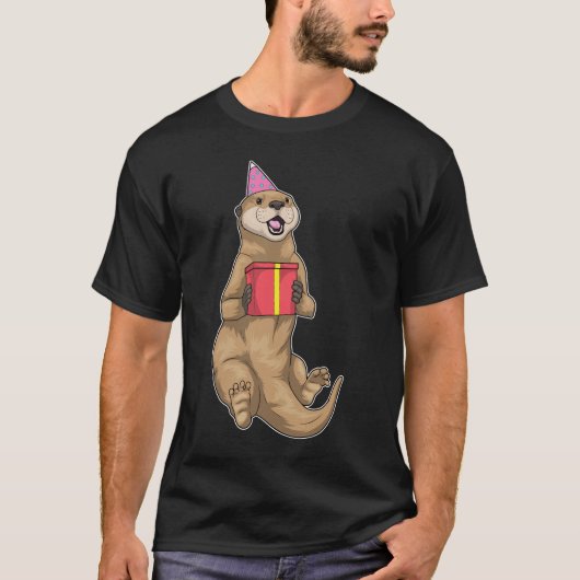 T-shirt Otter casquette de fête d'anniversaire (Devant)
