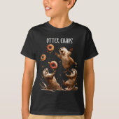 T-shirt Otter Chaos Funny Bagel Fighting Sea Otters Pun An (Devant)