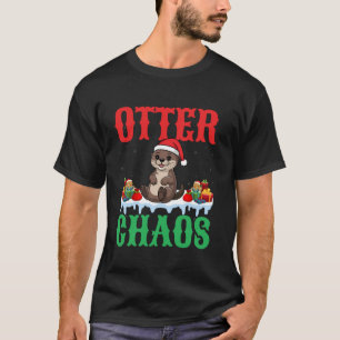 T-shirt Otter Chaos Xmas migre Otter portant la neige du c