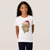 T-Shirt Otter Christmas Winter Animaux Vacances Otters (Devant entier)