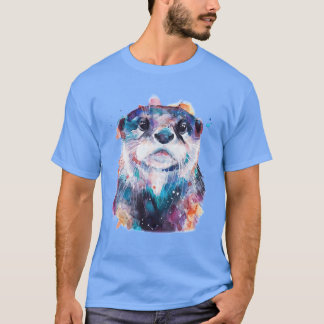 T-shirt Otter Cute Art girl